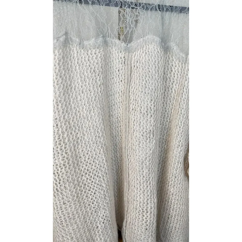 Free People Alpaca Blend Open Front Dolman Sleeve Lace Back Cardigan, Size S